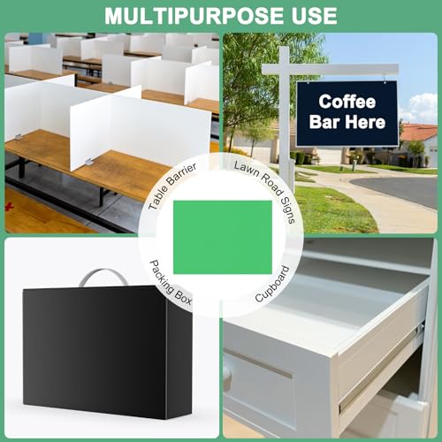 Image of M METERXITY 6-Pack Corrugated Plastic Sheets, 12 Inch x 16 Inch Waterproof Blank Corrugated Poster Board Yard Signs for Garage Sale /Office /Classroom /Party /Lawn Sign Road [4mm Thick, Green]