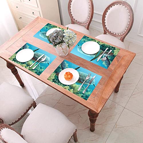 Lot de 4 sets de table tortue de mer idée cadeau maison - 7