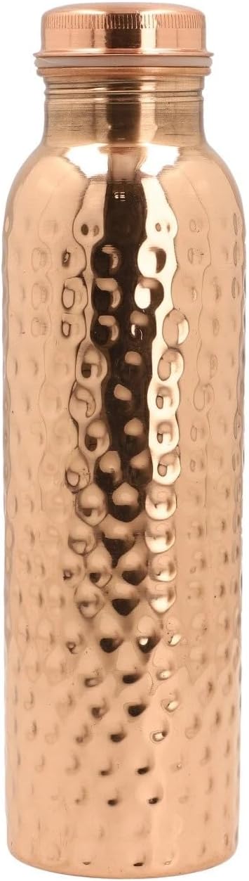 HRS India Handmade 100% Pure Copper Dispenser Water Pitcher Matka Pot 8L 1 Bottle 2 Tumbler Glass Health Benefits