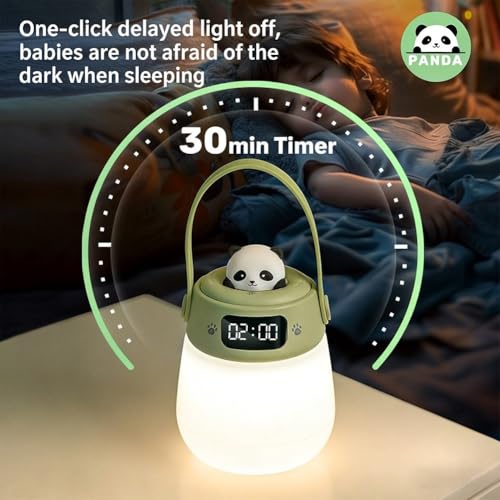 Lámpara de escritorio LED con reloj y luz nocturna portátil recargable por USB 7