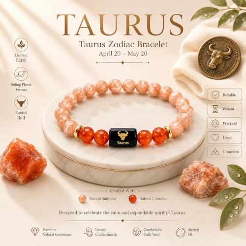 Image of Zodiac Bracelet for Men & Women | 12 Zodiac Signs & Rashi Collection | Natural Crystal Bracelets | Lab Tested Natural Stones | Premium Gift Box & Velvet Pouch