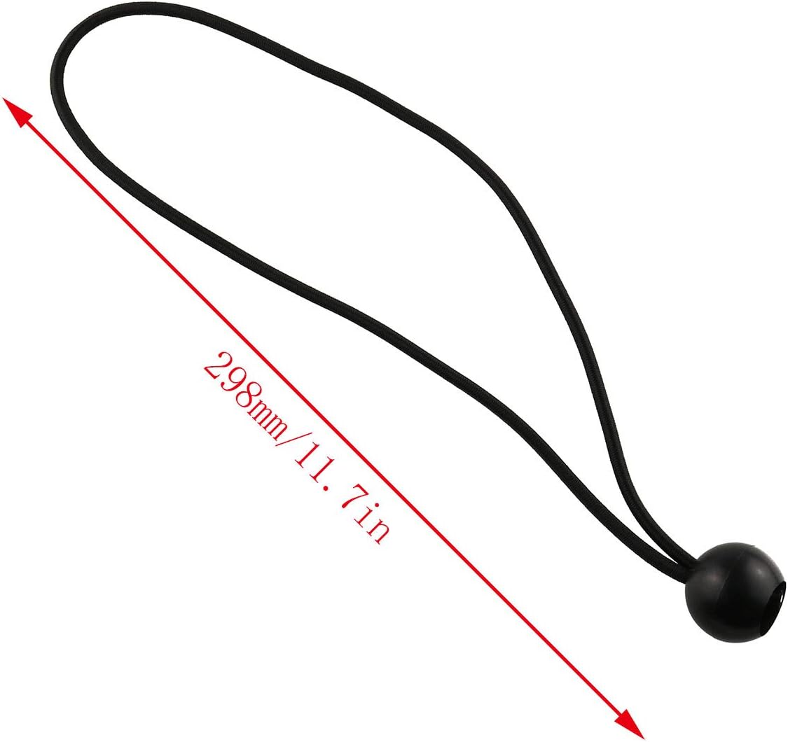 Eoutstanding Ball Bungee Cord 12PCS 12 Inches/30cm Black Elastic