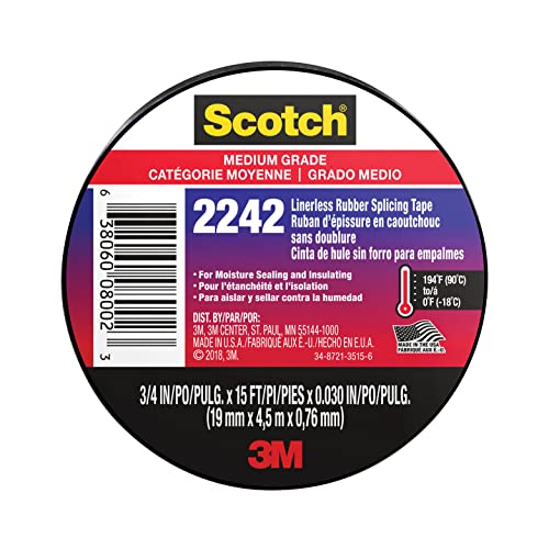 3M Safety 3M Linerless Electrical Rubber Tape, , Black (2242-3/4X15FT)