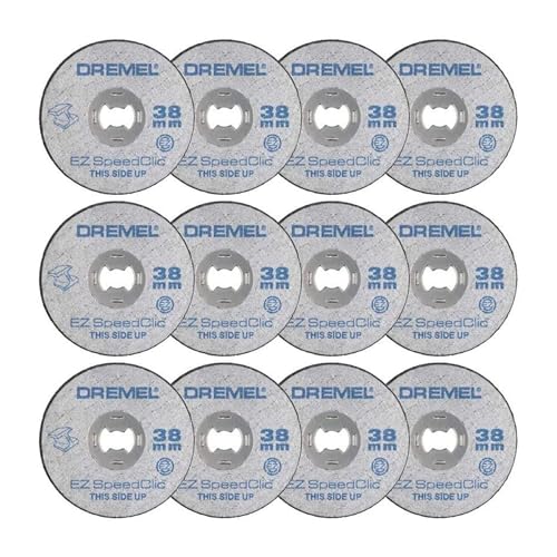Dremel EZ SpeedClic SC456B Paquete de 12 discos de corte de metal, 12 discos de corte con 38 mm de diámetro para herramientas rotativas