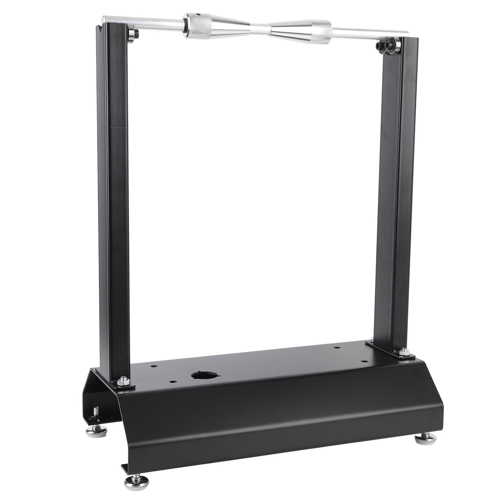 Sorandy Equilibrador de Ruedas de Motocicleta, Soporte de Equilibrio de Neumáticos de Llanta de Acero Al Carbono Resistente con Conos de Centrado Ajustables, para la Mayoría de Motocicletas y Motos