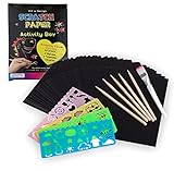 4 Pack Rainbow Scratch Paper Art Books for Kids, Magic Scratch Off Craft Kit for Girls and Boy Teen Birthday, DIY Party Favor, Christmas, Halloween, Coloring Fun Activity