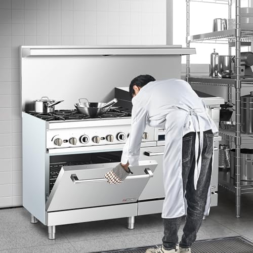 Wilprep WGR-624R-NG 60 Inch Liquid Propane Gas Range With 2 Ovens 24 Inch Griddle Broiler, Dual Oven Gas Stove With Total 282,000 Btu, 6 Burner Commercial Gas Range thumb #2