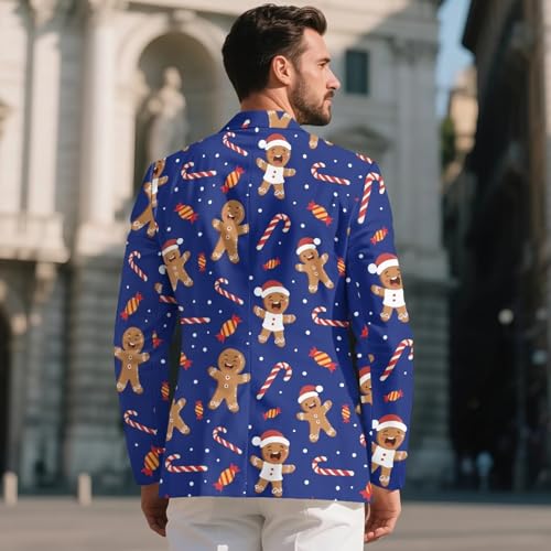 INSTANTARTS Mens Blazers One Button Lined Collar Men's Casual Blazer Jackets Long Sleeve Loose Fit Blazer Jacket Stylish2