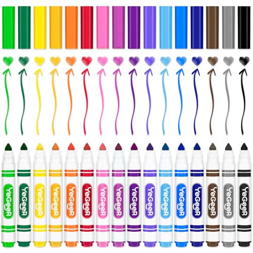 Image of YEGEER 320 Count Washable Markers Bulk - 16 Assorted Colors, Broad Tip Markers for Kids, Teachers, and Classroom Supplies, Perfect for Art and Coloring.(320)