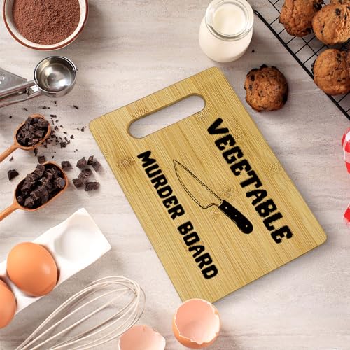 Tablas de cortar divertidas para cocina, tabla de bambú para vegetales, tablas decorativas y humorísticas para cocina, ideal como regalo para inauguración de hogar miniatura 2