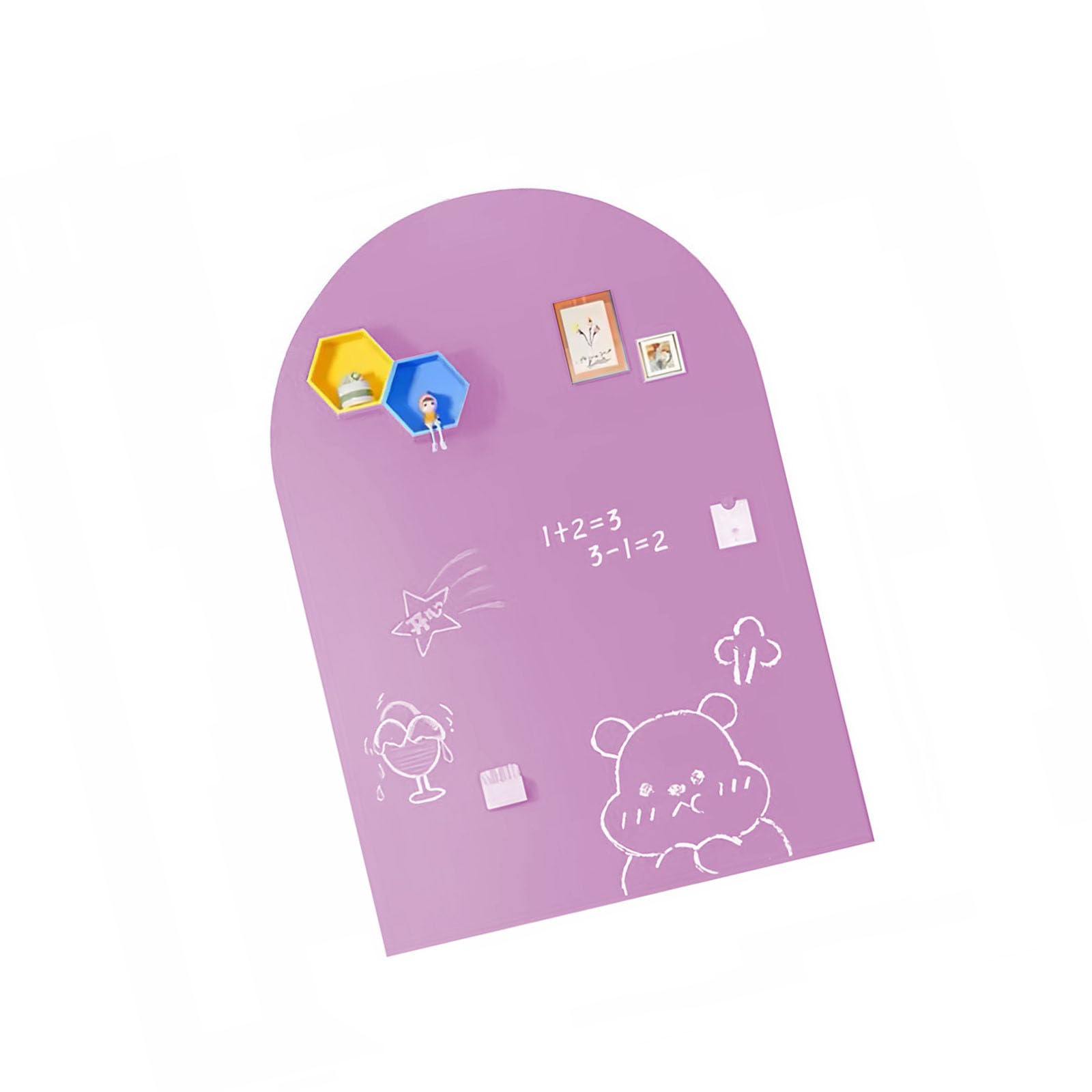 Adesivo da parete lavagna magnetica colorata 40x32 pollici per la giochi della camera dei bambini e muro gesso con design curvato per la scuola