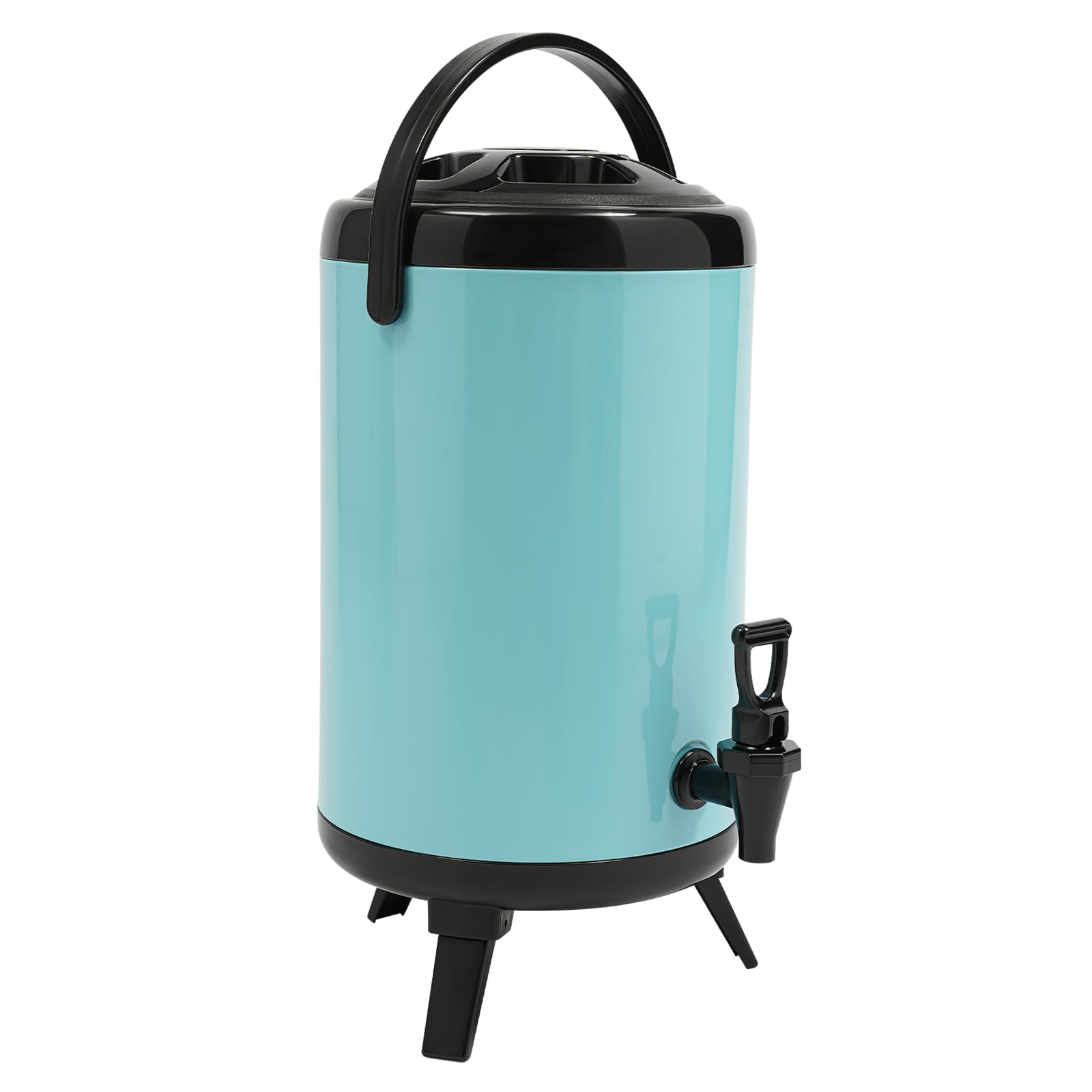 Stainless Steel Beverage Dispenser, Hot Cold Drink Container with Spigot Commercial Coffee Dispenser Insulated Beverage Container with Spout for Coffee, Tea, Juice, Parties (Blue, 10L)