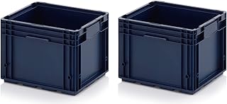 2 contenedores R-KLT de 40 x 30 x 28 mm. Portaequipajes de carga pequeña, color azul, 40 x 30 x 28 cm.