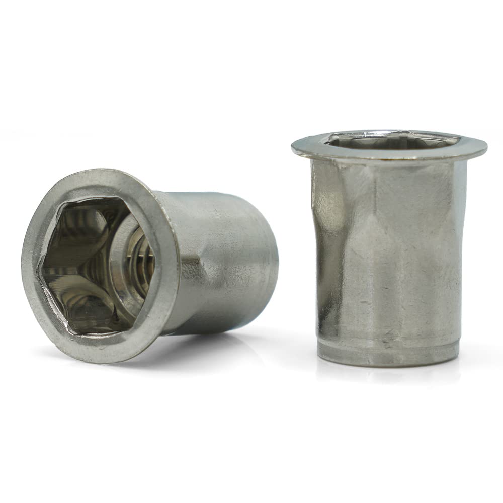 M6-1.0 Metric Half Hex Low Profile Head Rivet Nut - 18-8 Stainless Steel (25)