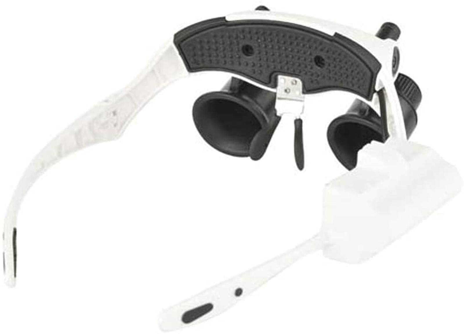 Lupa portátil Lupa de Montaje en Cabeza, Lupa de Diadema Lupas Intercambiables con 2 Luces LED 4 Lentes Desmontables para, Lectura, reparación electrónica de Relojes