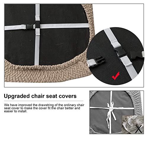 Genina Seat Covers For Dining Room Chair Seat Slipcovers Kitchen Chair Covers (Taupe, 4 Pcs) #TOP2