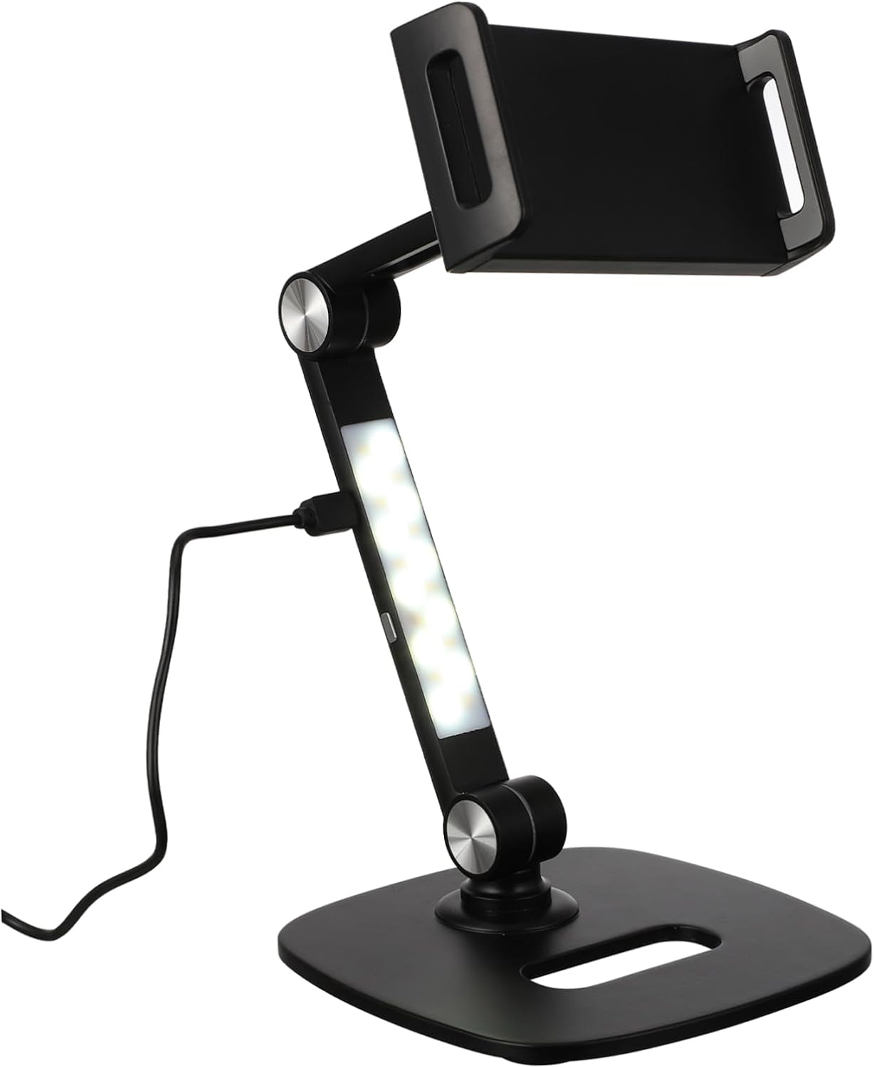 SECFOU Adjustable Tablet Support Stand with LED Light for Desk Use