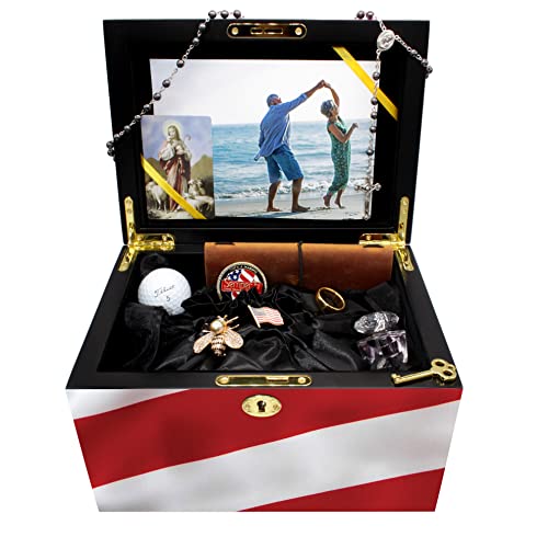 Image of Flag Cremation Urns for Human Ashes Adult Male Chest Urns for Ashes