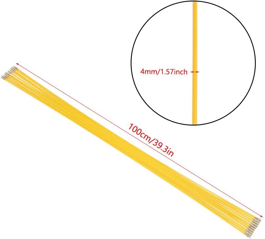 10pcs 4mm Fiberglass Running Wire Cable Electrical Fish Tape Pull & Push Kit Flexible Acrylic Connection(100CM)