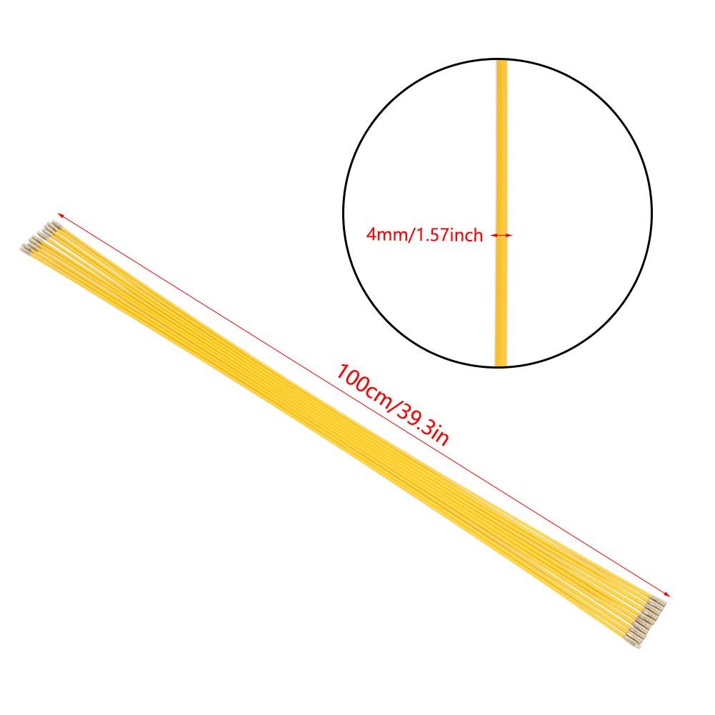 Yosoo 10pcs 4mm Fiberglass Running Wire Cable Electrical Fish Tape Pull & Push Kit Flexible Acrylic Connection(100CM)