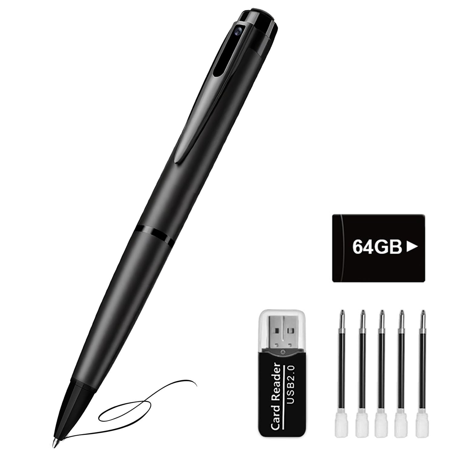 1080P HD Portable Pen Design Camera with Motion Activated Recording, Body Camera, No WiFi Needed, Black-image-42