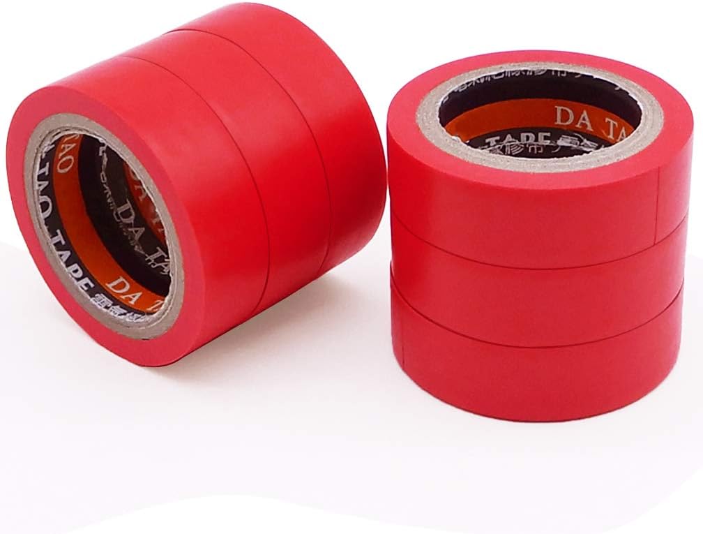YTBUBOR Red PVC Electrical Insulation Tape 6 Roll Strong Adhesive Roll Tapes 17mm x 9m - Image 5