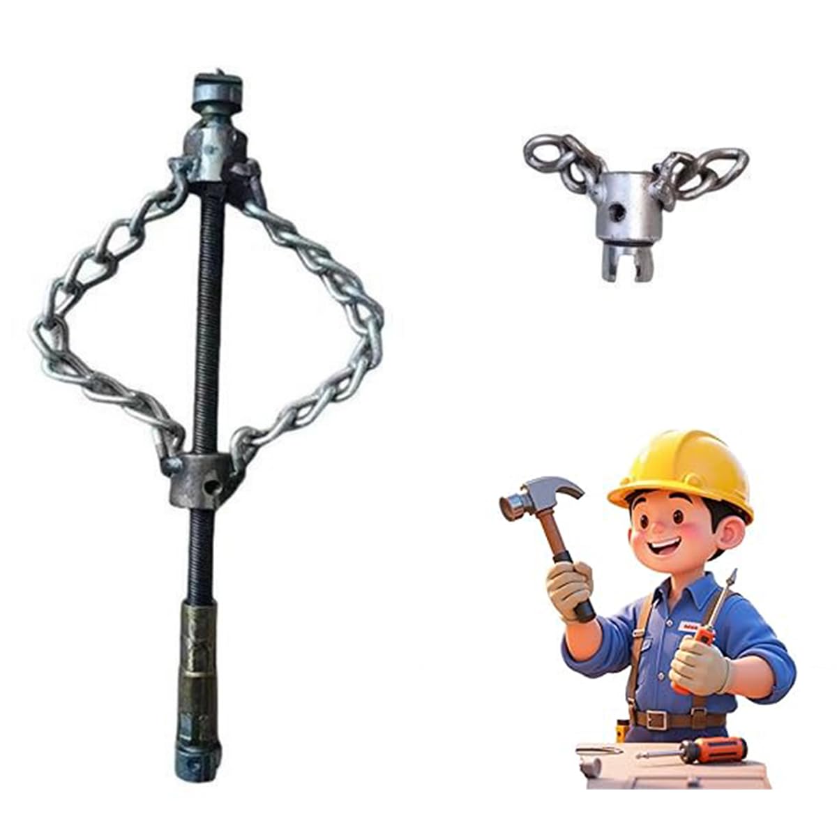 Zenggp Flex-Shaft Sewer Descaling Chain, Multi-Purpose Pvc Pipe Dredger, Push-Type Rotary Cable Sewer Maintenance Tool, Drain Pipe Blockage Drilling Tools, Efficient Descaling Clog Remover, For 16 Mm Spring