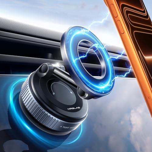 MRGLAS 2026 Upgraded Phone Holders for Your Car, Magsafe Car Mount Ultra Magnetic, 360° Adjustable Vacuum Suction Car Phone Mount, Car Truck Accessories for Men Women for iPhone 17 Pro Max Car Dash