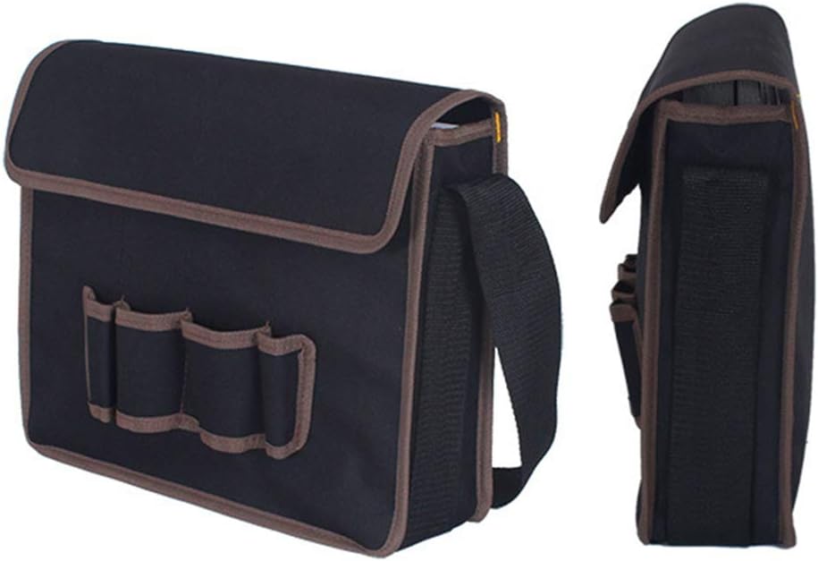 Utoolmart Professional Tool Pouch,Oxford Canvas Tool Pockets, Heavy Duty Tool Organizer,Fully Adjustable Work Belt,Waterproof,Protective Work Bag Black 1 Pcs