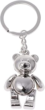 Activity Bear Metal Keychain Metal Movable Bear Keychain Nice Car for Key Fashion 3D Animal Keyring Hanging Pendant for Men &