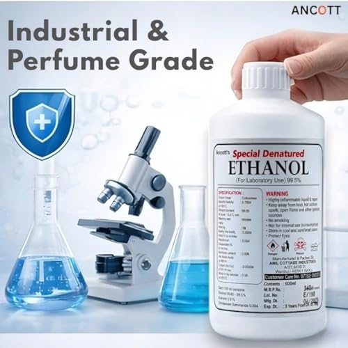 Image of Special Denatured Ethanol 99.5% for Laboratory Use - High Purity Chemical Solvent & Laboratory Grade Alcohol | Absolute Ethanol Liquid for Research, Cleaning & Formulation | 500ml