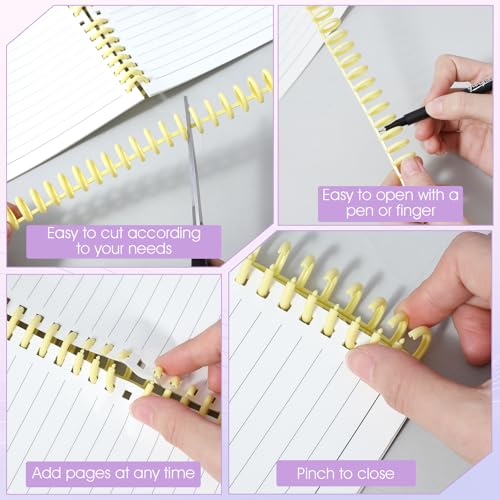 16PCS Colorful Binding Combs Shimmeroo 30 Rings Plastic Spiral Binding Combs Coils Book Spines for Student Teacher Business Document File Notebook File Making - Thumbnail 5