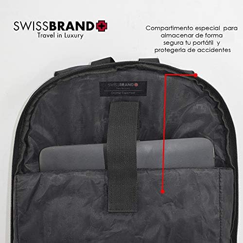 Amazon.com: SWISSBRAND mochila portátil de hasta 17 pulgadas, negocios,  viajes, universidad, escuela, bolsa casual para hombre o mujer., M, Negro :  Ropa, Zapatos y Joyería