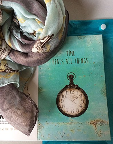 Smiling Wisdom - Sympathy Empathy Consoling Greeting Card And Embracing Scarf Gift Set - Women (Time Takes Time) #TOP4