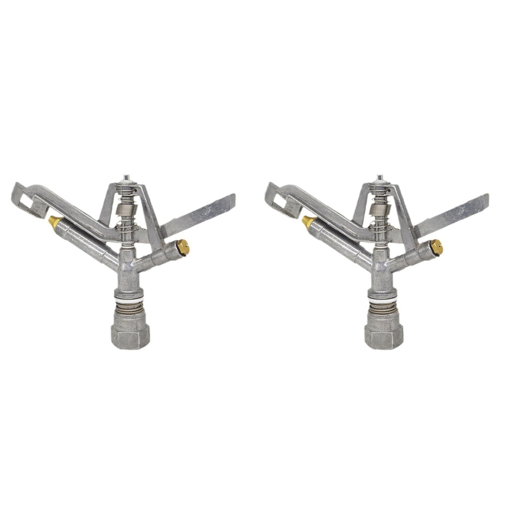 2X Female Thread Rotating Rocker Irrigation Sprinkler Metal Nozzle Automatic Irrigation Sprayer