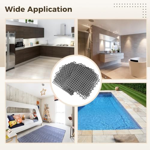 Azulejos de drenaje para evitar resbalones con plástico gris entrelazable para baño 7