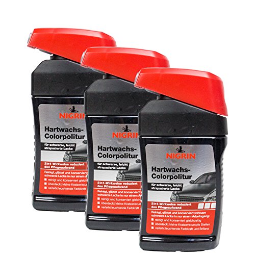 Preisvergleich Produktbild Nigrin 3X 72944 Hartwachs-Colorpolitur Schwarz 300 ml