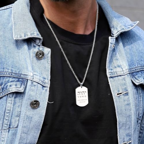 Hebrew YHVH YHWH Jehovah Names of God Pendant - Tetragrammaton Yahweh Blessed Prayers Necklace - Hebrew Yahweh Amulets Religious Jewelry for Men Women3