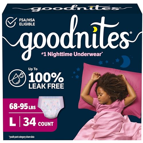 Amazon.co.jp: Goodnites Nighttime Bedwetting Underwear, Girls' L