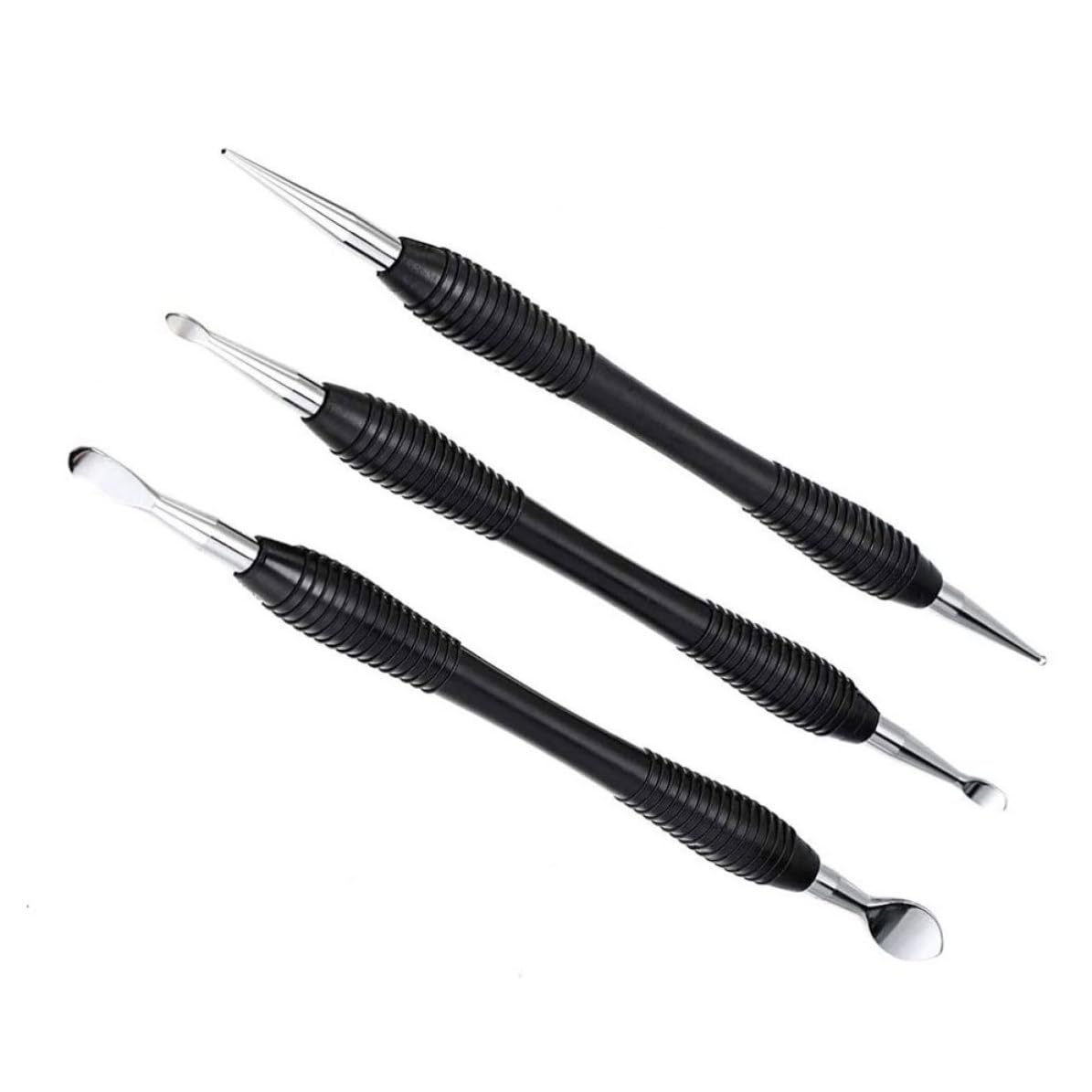 COOLHIYA 3pezzi Strumenti per Intaglio in Pelle in Acciaio Lega per Incisione Profonda e Leggera Attrezzi per Lavorazione Artigianale di Pelle per Fai da Te per Bordatura e Scultura