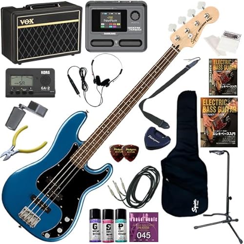 【セット品】Squier エレキベース初心者入門 Pathfinder BASS10とマルチエフェクターが入ってる完璧21点セット Affinity Precision Bass PJ/LPB(レイクプラシッドブルー)