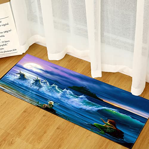SHOMEY Tapis Entree la mer 50x80 cm Tapis Cuisine Antidérapant Tapis de Bain Paillasson Tapis de Sol pour Cuisine, Bureau, Blanchisserie, Étage Cover