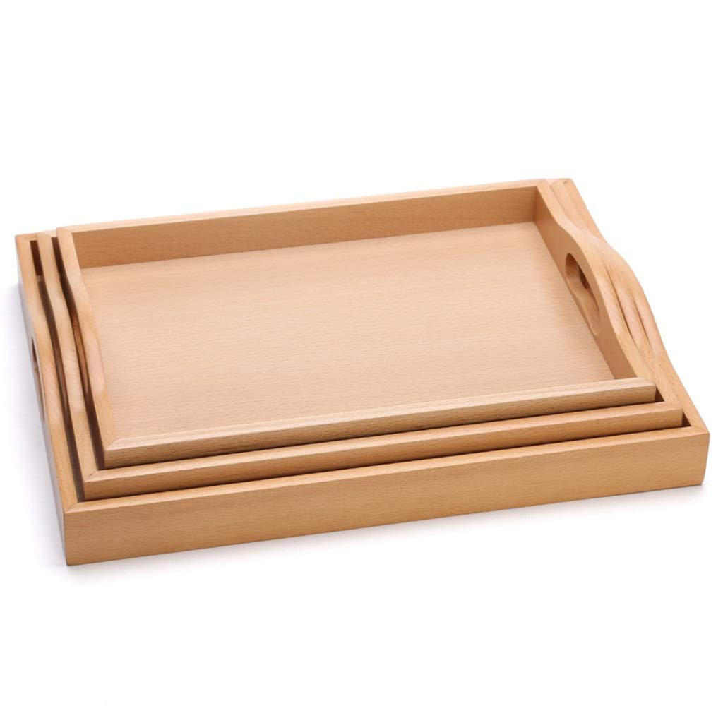 Plateau Rectangulaire en Bois, Accessoires pour Service À Thé Japonais, Plateau Multifonction Portable en Bois pour Tasse À Thé, Plateau en Bois pour Aliments (X)