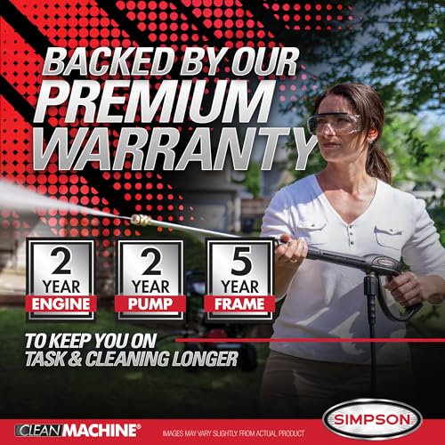 SIMPSON Cleaning CM61118-S Clean Machine 3500 PSI Gas Pressure Washer, 2.5 GPM, Kohler SH270 Engine, Includes 15-Inch Surface Cleaner
