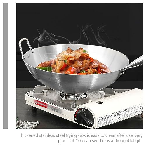 Wok Tradicional de Acero Inoxidable con Mango de Madera miniatura 5