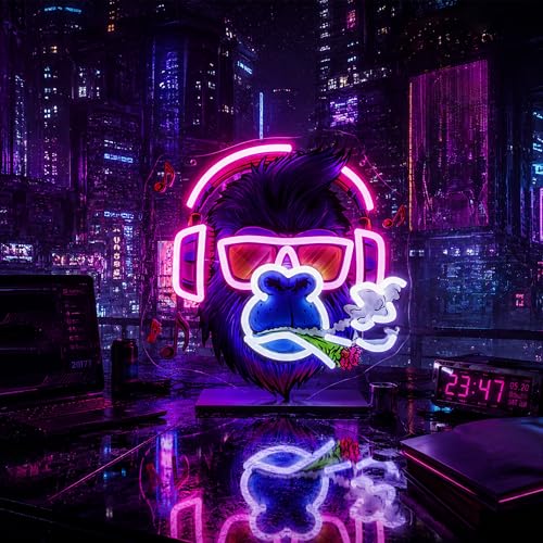 Image of Pink Neon Sign Led Neon Lights Signs for Wall Decor USB Powered Led Signs for Room Decoration-Music Monkey