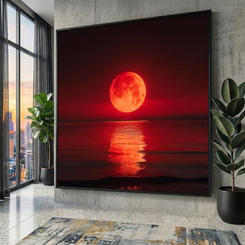 Tableau sur toile Lune et reflet marin pour créer un salon zen et relaxant