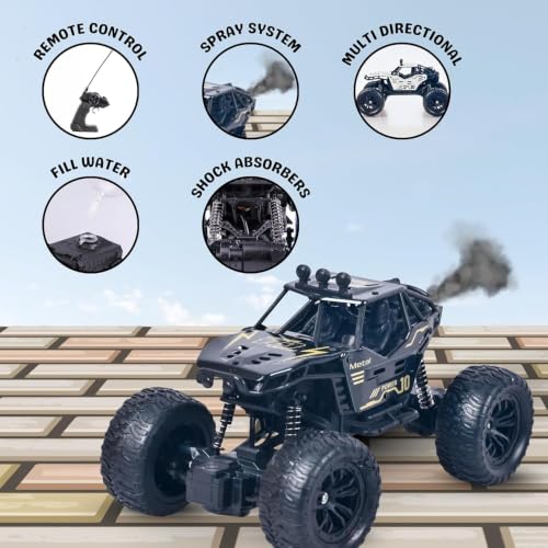Image of Galaxy Hi-Tech Rock Crawler Car with Smoke Offroader Rc Car High Speed 5 Functions 1:16 RC Car with Smoke Climbing Monster Truck Rechargeable Remote Control Car for Kids 【Colors as Per Stock】