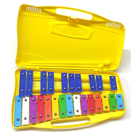 Alysée - MT25-CR-YL - Metalófono infantil 25 notas de colores - estuche amarillo