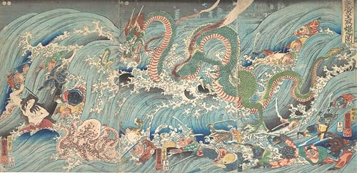 Pinturas murales de arte japonés Kuniyoshi, carteles decorativos de 60x90cm